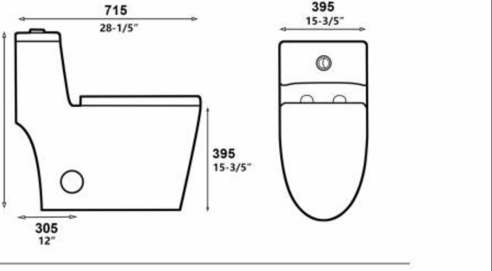 Toilette BELUGA — Essential — Dessin technique